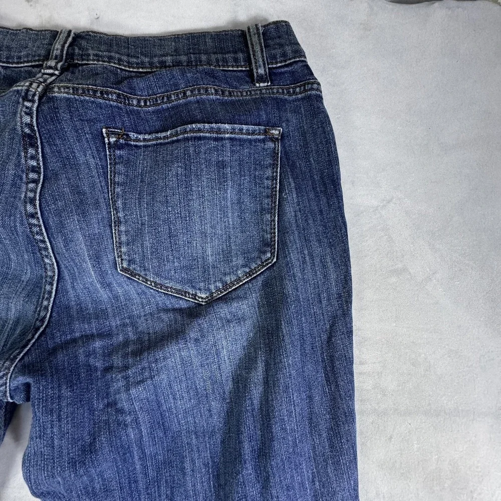 Liz Claiborne Womens Boyfriend Skinny Jeans Blue Whiskered Denim 5-Pocket 12